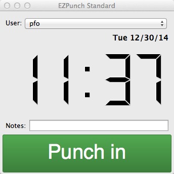 EZPunch Standard 5.9 : Main window