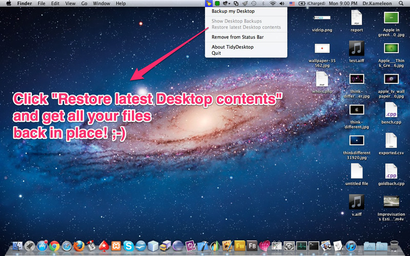 TidyDesktop 1.2 : TidyDesktop screenshot