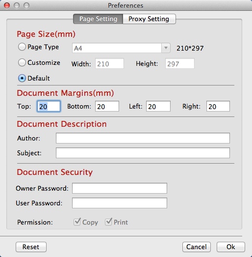 iPubsoft PDF Creator 2.1 : Program Preferences
