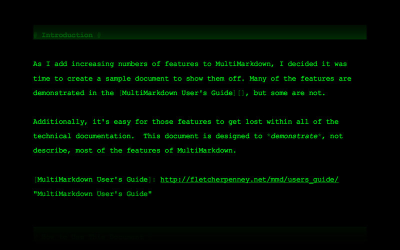 MultiMarkdown Composer 2.0 : MultiMarkdown Composer 2 screenshot