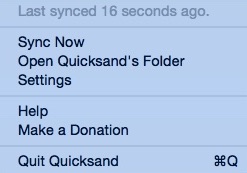 Quicksand 1.0 : Main Menu