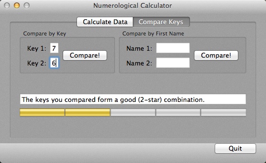 Numerological Calculator 1.0 : Checking Compatibility Results