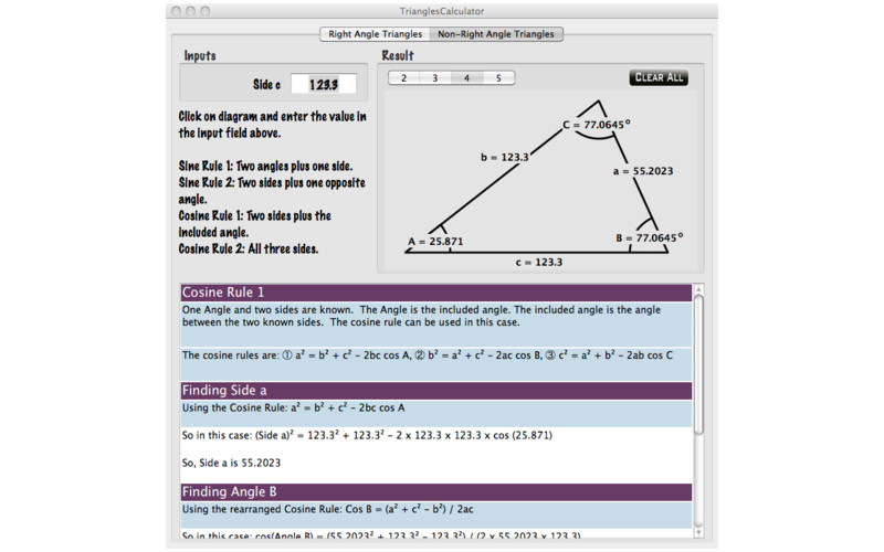 Triangles Calculator 1.1 : Triangles Calculator screenshot