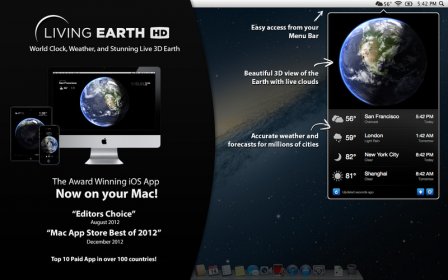 Living Earth HD - Desktop Weather & World Clock screenshot