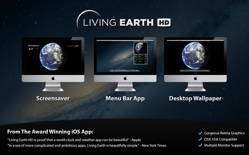 Living Earth HD - Desktop Weather & World Clock 1.1 : Living Earth HD - Desktop Weather & World Clock screenshot