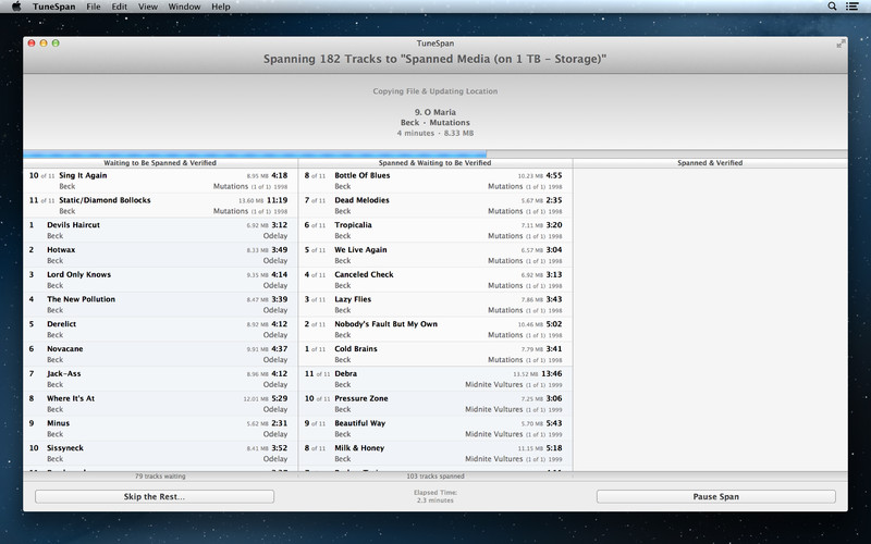 TuneSpan — Your iTunes Library on Multiple Drives 1.1 : TuneSpan 