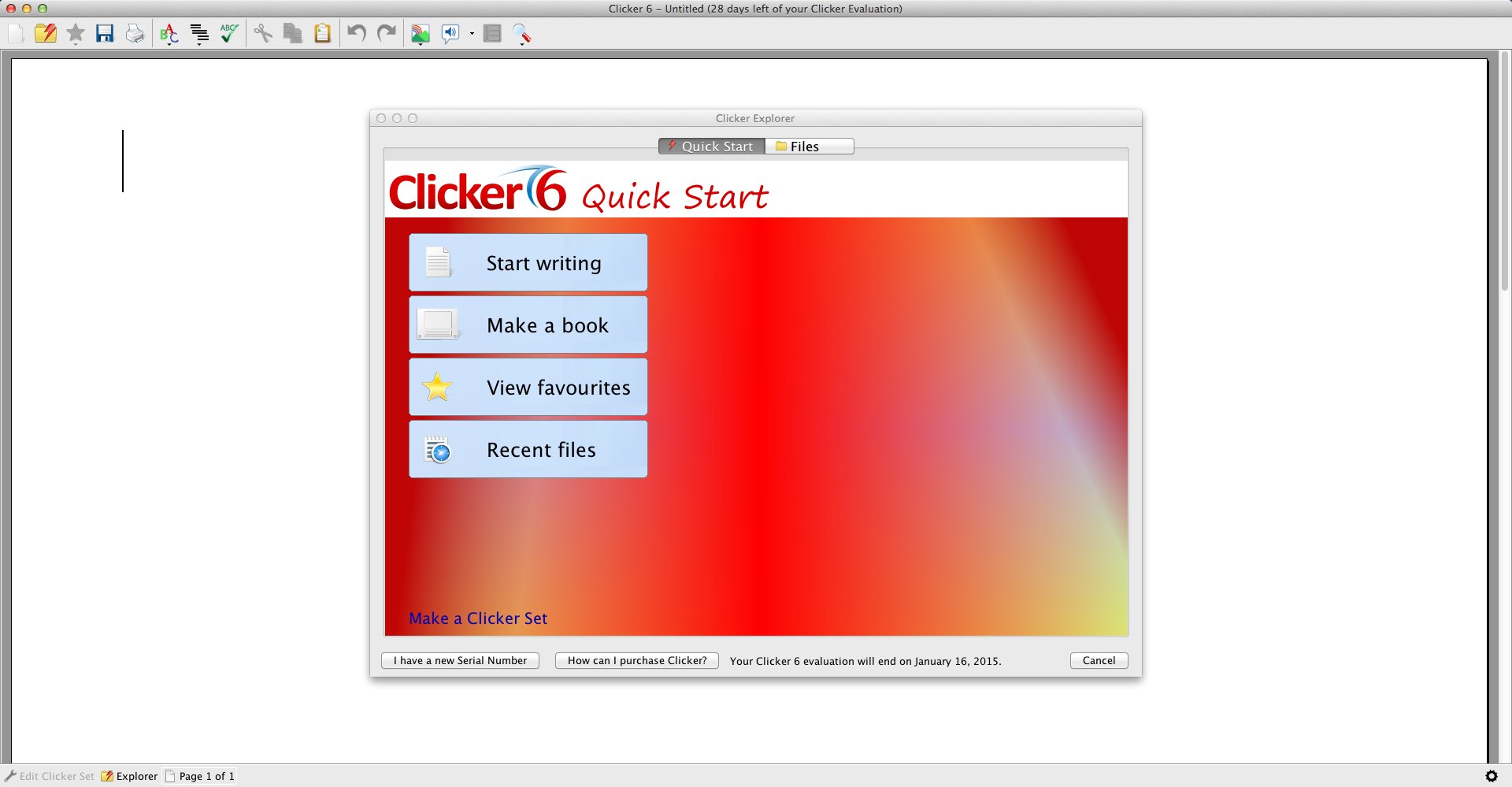 Clicker 6 6.1 : Main Window