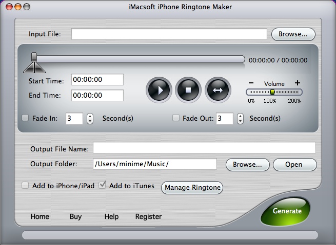 iPhone Ringtone Maker for Mac 3.0 : Main Window