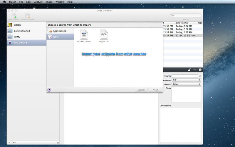 Code Collector Pro 1.6 : Code Collector Pro screenshot