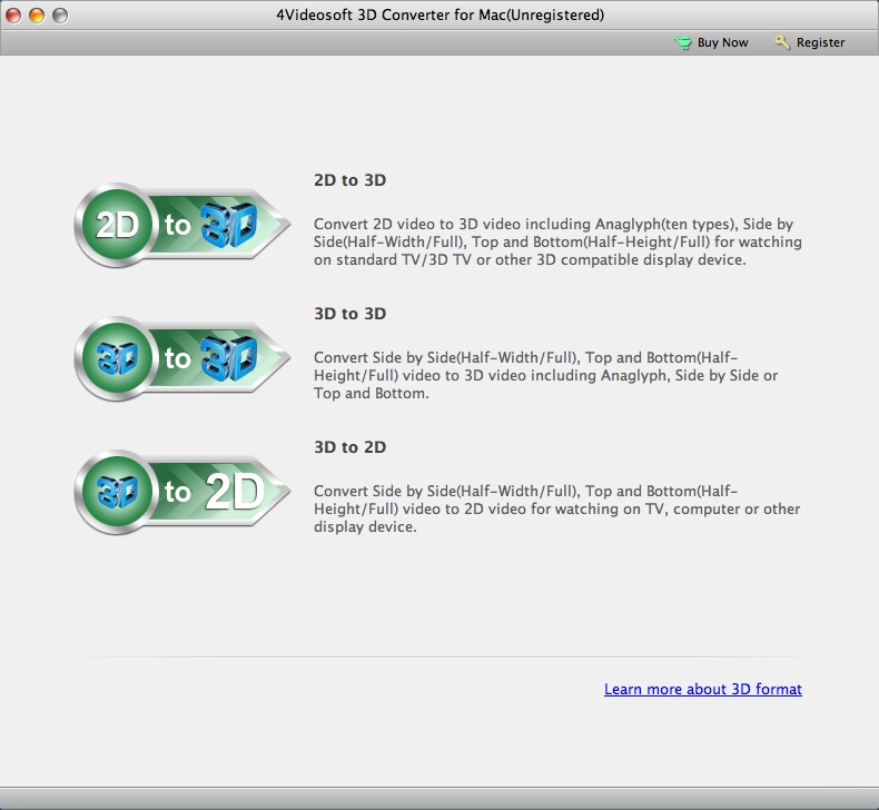 4Videosoft 3D Converter for Mac 5.1 : Main Window