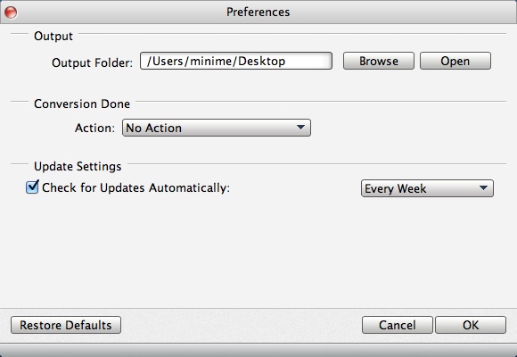 4Videosoft 3D Converter for Mac 5.1 : Program Preferences