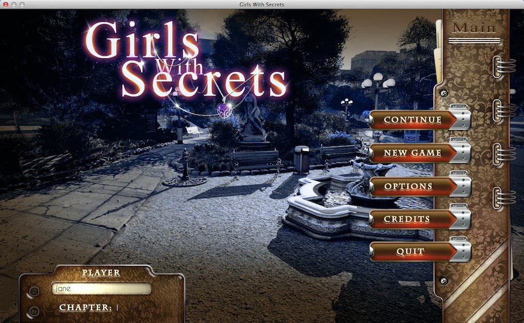 Girls With Secrets 2.0 : Main Menu