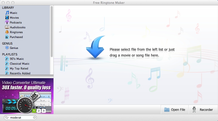 Free Ringtone Maker 1.7 : Main Window