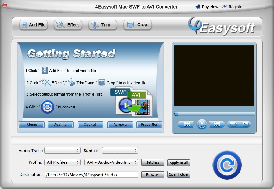 4Easysoft Mac SWF to AVI Converter 3.2 : Main window