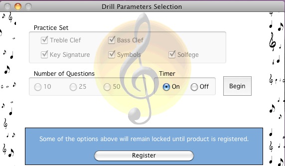 Dolce Music Flash Cards 5.1 : Drill parameters