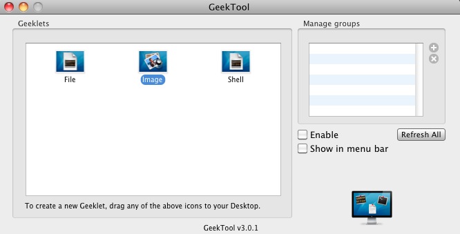 GeekTool 3.0 : Main window