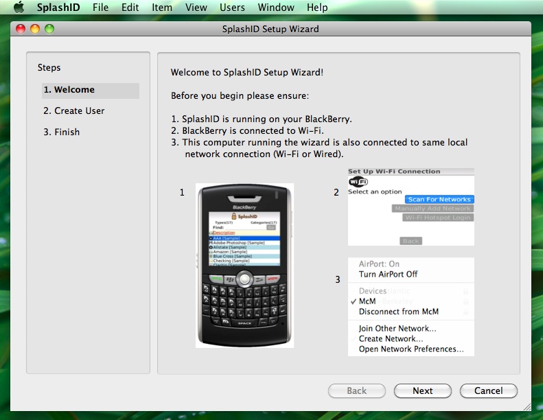 SplashId BlackBerry Desktop 6.0 : Main window