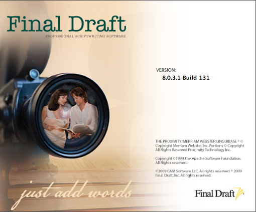Final Draft 8.0 : Program version