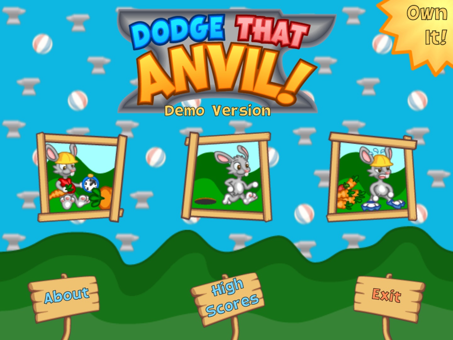 Dodge That Anvil! 1.0 : Main menu