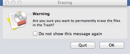 Permanent Eraser 2.6 : Deletion Confirmation Window