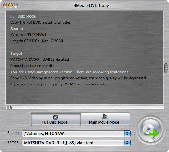4Media DVD Copy 1.5 : User Interface