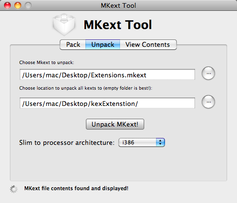 MKextTool 1.0 : Unpack Mkext files