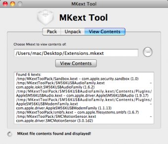 View contents of Mkext pack