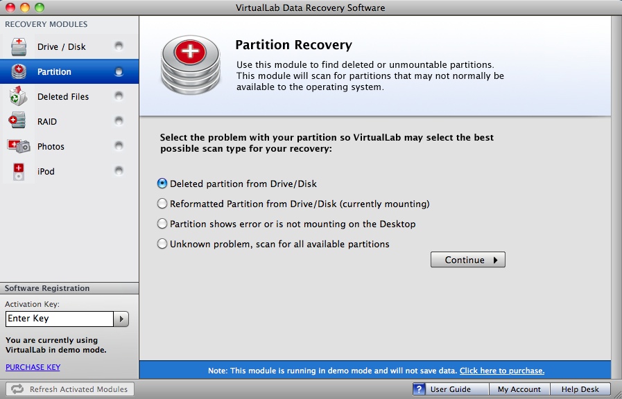 VirtualLab Data Recovery 4.0 : Partition Recovery
