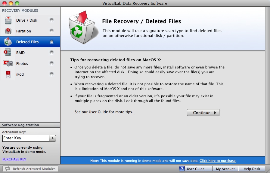 VirtualLab Data Recovery 4.0 : File Recovery