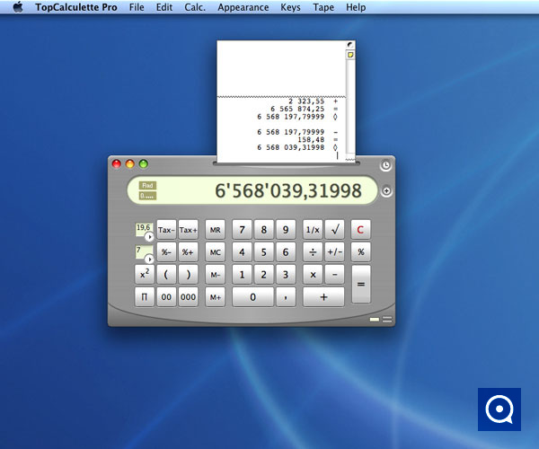 TopCalculette Pro 8.6 : Scientific calculator with a single display