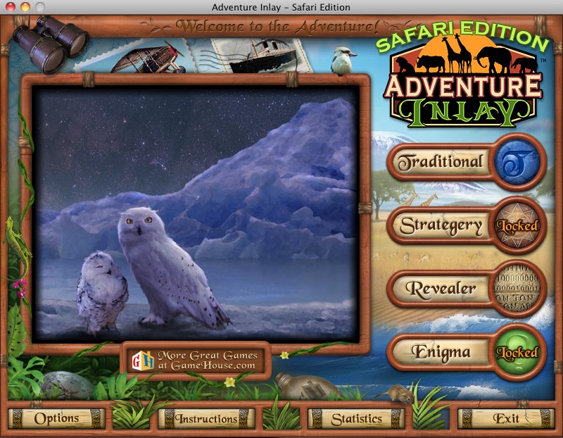 Adventure Inlay Safari 1.1 : Main menu