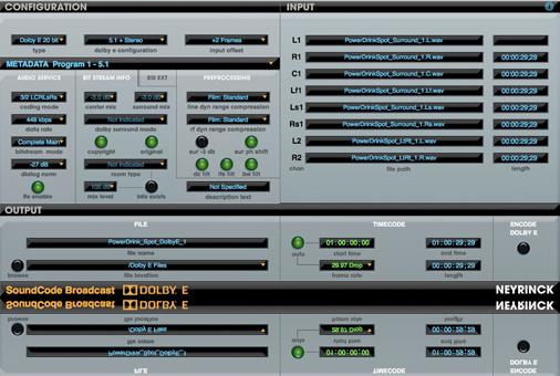 SoundCode Dolby E 2.0 : Main window