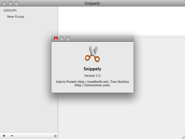 Snippely 1.0 : Main Window