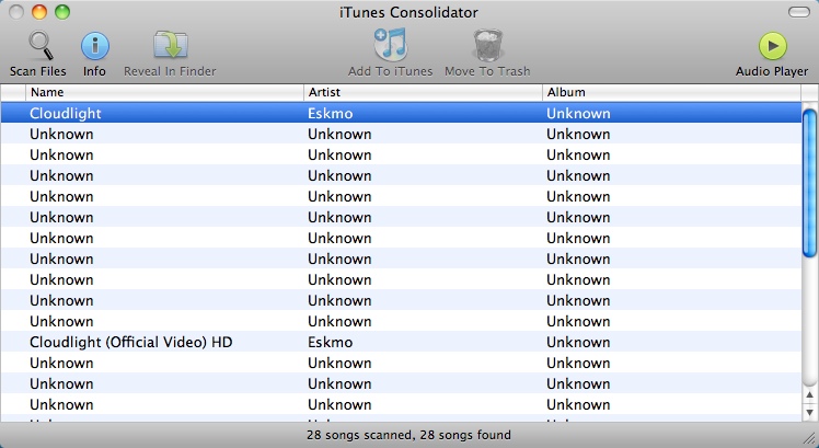 iTunes Consolidator 1.7 : Main Window
