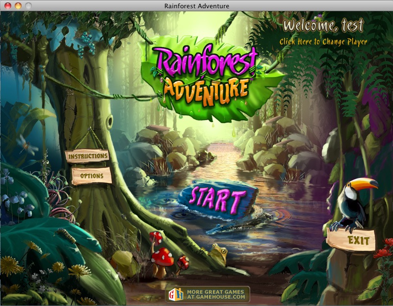 Rainforest Adventure 1.0 : Main menu
