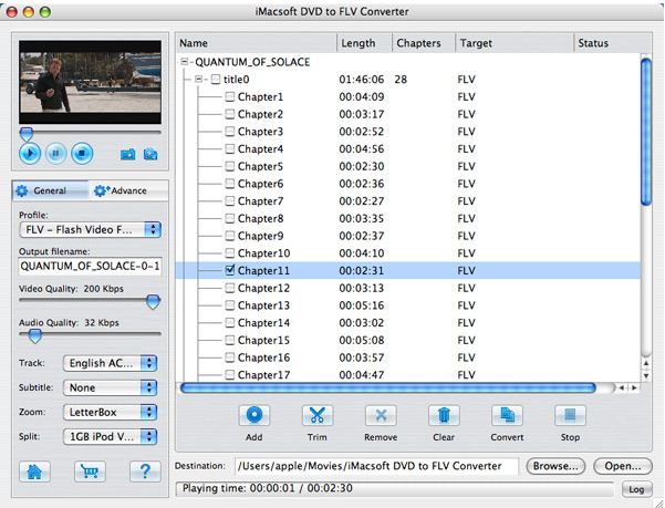 iMacsoft DVD to FLV Converter 3.0 : General view