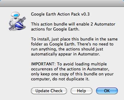 Google Earth Action Pack 0.3 : Main Window