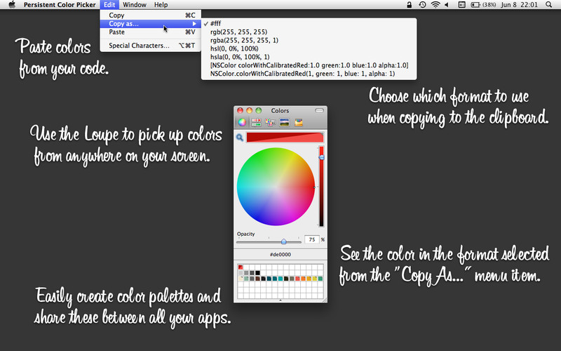Persistent Color Picker 1.1 : Persistent Color Picker screenshot