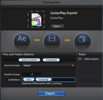 ClipExporter for Final Cut Pro X 2.0 : Main window
