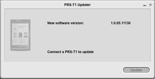 PRS-T1Updater 1.0 : Main window