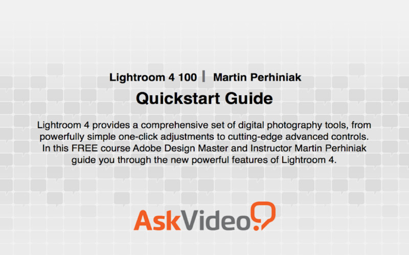 AV for Lightroom 4 100 Quickstart Guide 1.0 : AV for Lightroom 4 100 Quickstart Guide screenshot