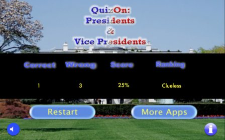 QuizOn Presidents & Vice Presidents screenshot