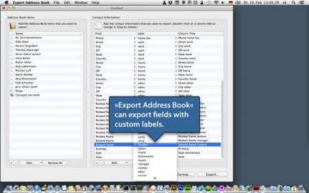 Export Address Book screenshot