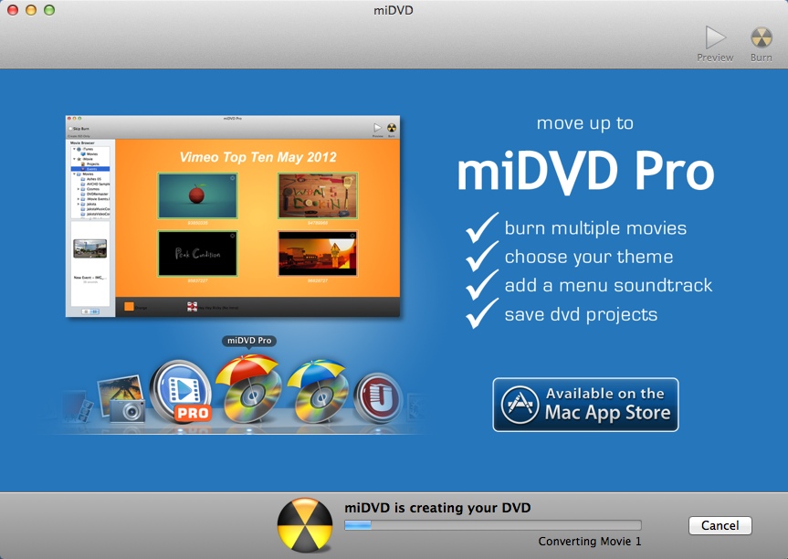 miDVD 1.1 : Creating ISO File