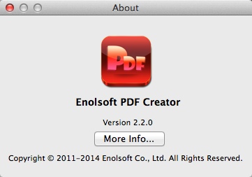 PDF Create 2.2 : About Window