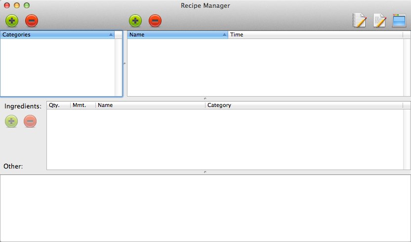 Recipe Manager 1.8 : Main window