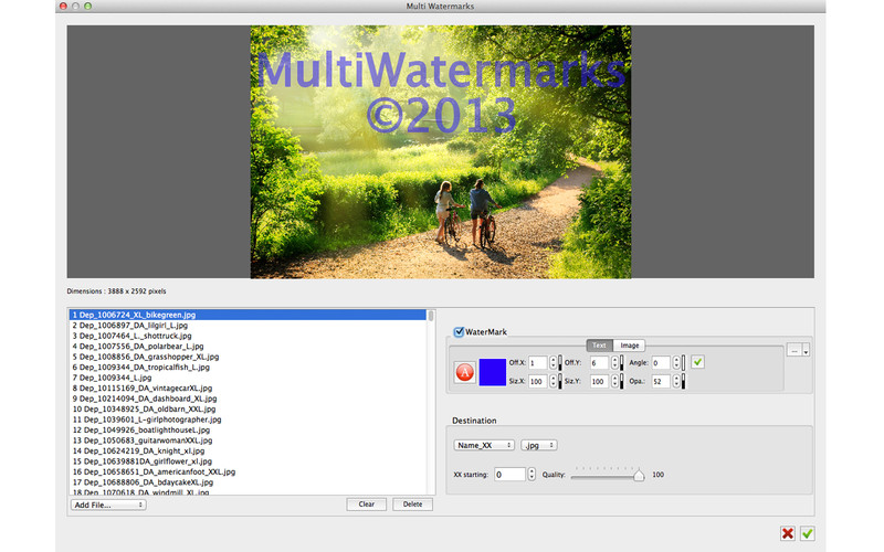 MultiWatermarks 1.0 : MultiWatermarks screenshot