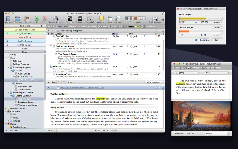 Scrivener 2.4 : Scrivener screenshot