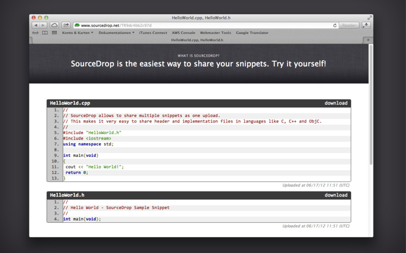 SourceDrop 1.4 : SourceDrop screenshot
