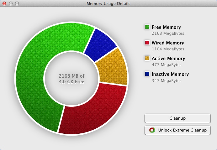 Memory+ 1.1 : Memory Usage Details